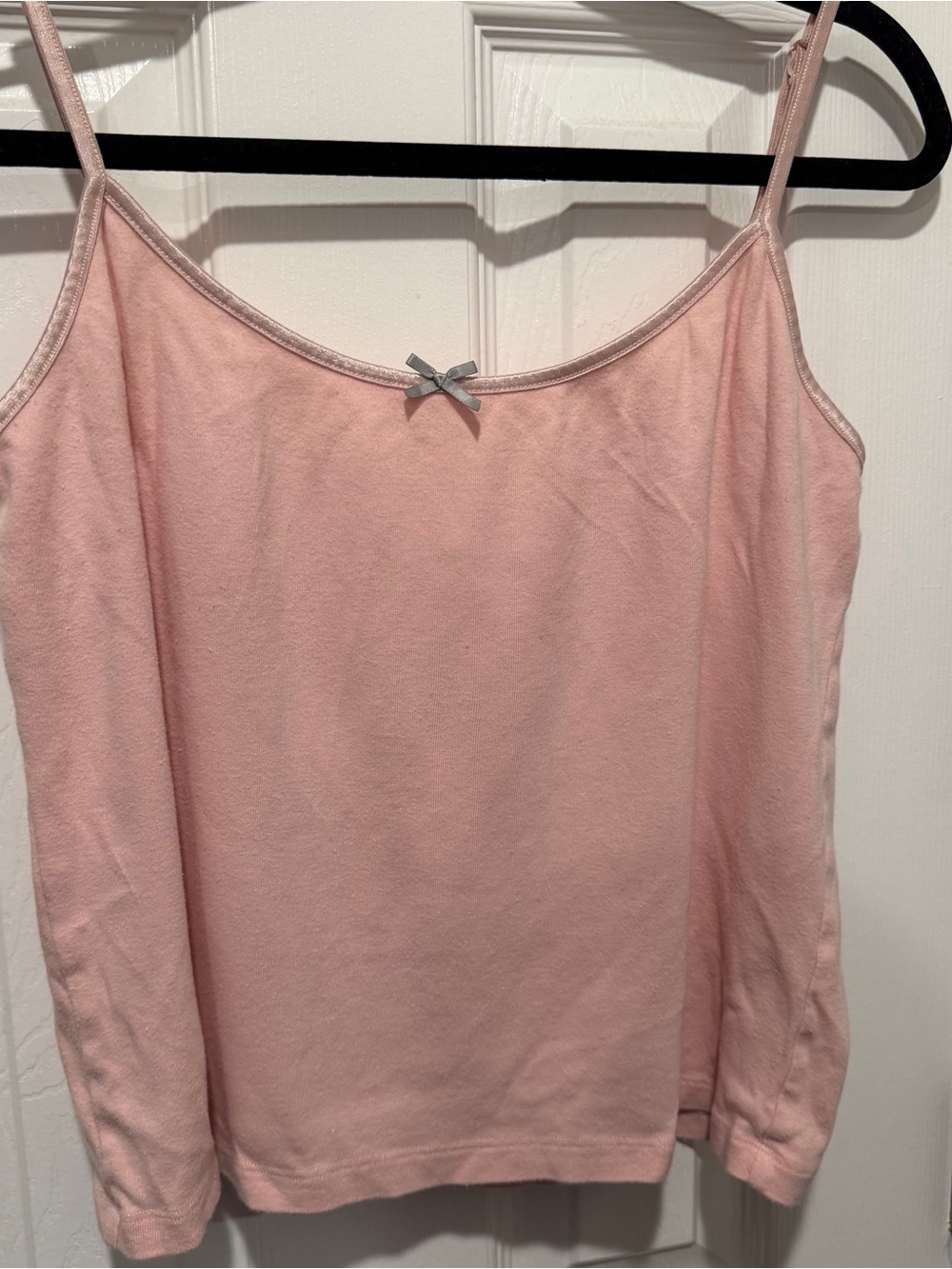Victoria’s Secret Pink Cami Tank Top Large Gray Bow Y2K Coquette